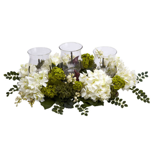 Ophelia & Co. Hydrangea Candelabrum in Vase & Reviews Wayfair